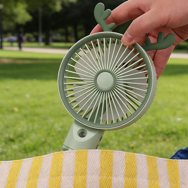 Cartoon USB rechargeable spray fan outdoor handheld view