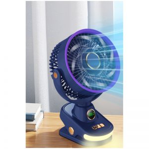 5-Speed USB Rechargeable Desk Fan with Digital Display