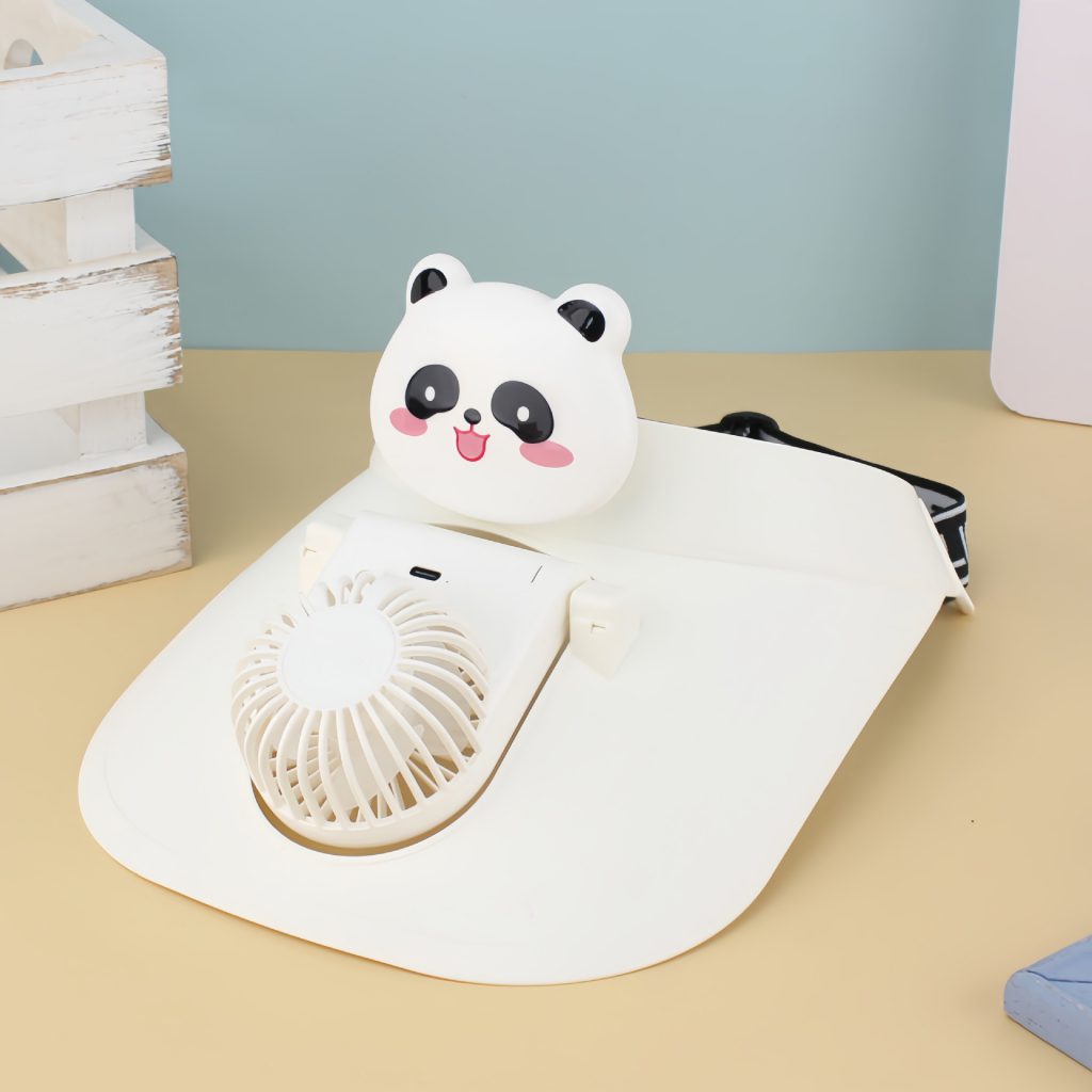 Panda & Capybara USB Rechargeable Sun Visor Fan