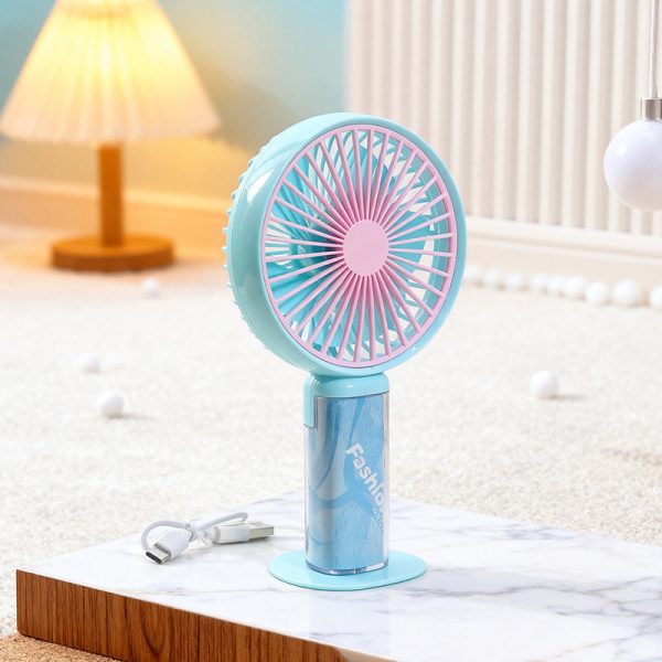 USB Rechargeable Handheld Fan with Transparent Handle