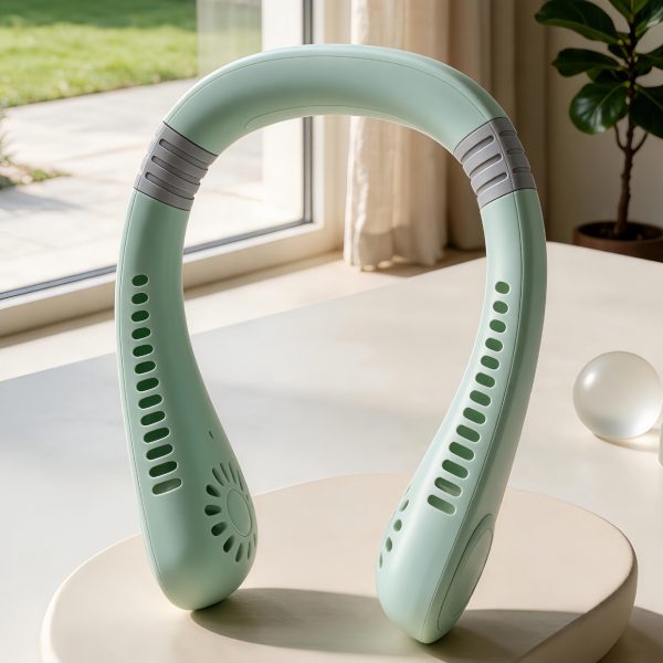 Green digital display neck fan