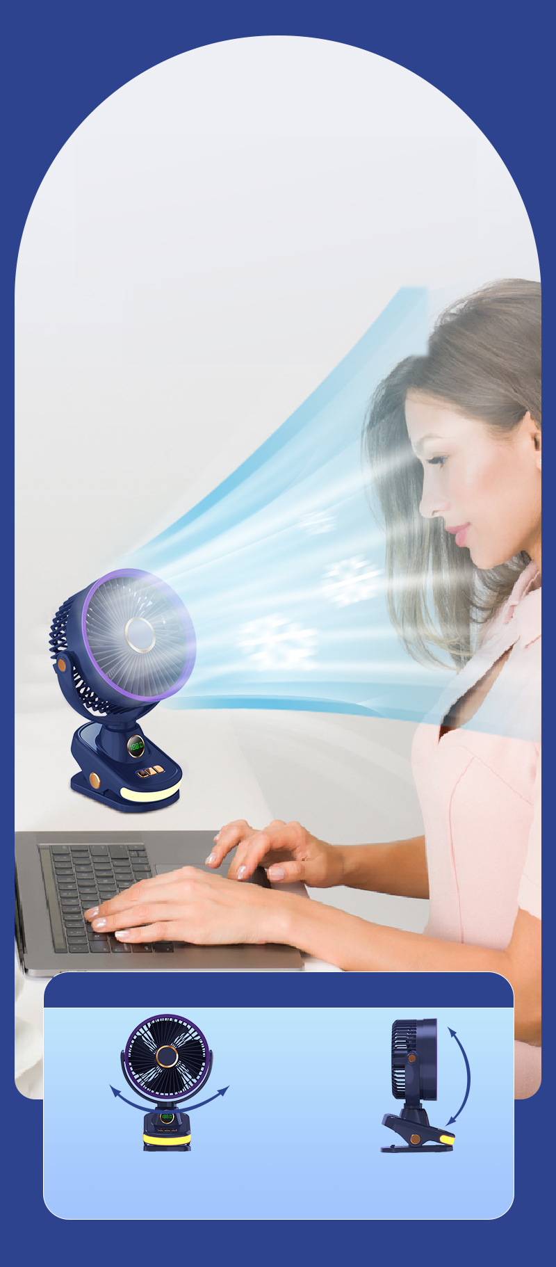 R36 Oscillating Clip-On Fan with Digital Display — detail 3